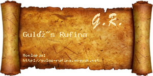 Gulás Rufina névjegykártya